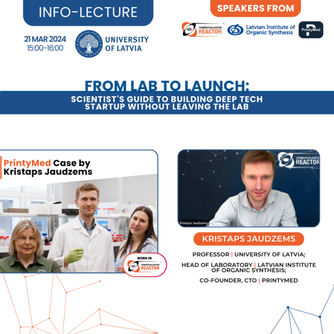 Kristaps Jaudzems at University of Latvia Professor Kristaps Jaudzems presenting PrintyMed for University of Latvia scientists